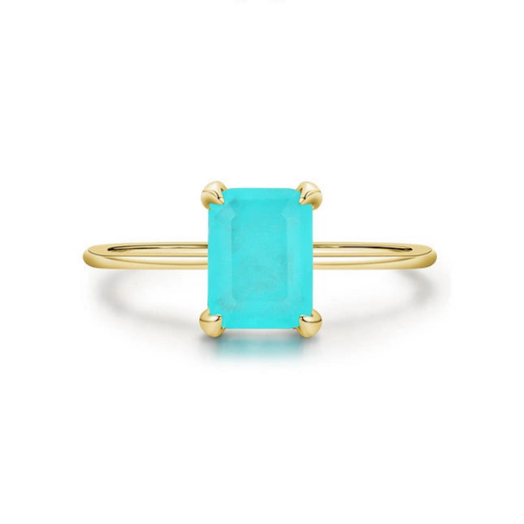 Wholesale 925 Sterling Silver Classic Four Claw Imitation Tourmaline Women's Ring With Geometric Design And Seiko Craft