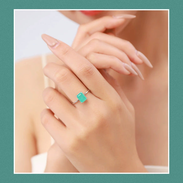 Wholesale 925 Sterling Silver Classic Four Claw Imitation Tourmaline Women's Ring With Geometric Design And Seiko Craft