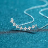 Wholesale 925 Sterling Silver Clavicle Chain With Clover Style Freshwater Pearl And Moissanite Pendant Geometric Pattern Electroplated