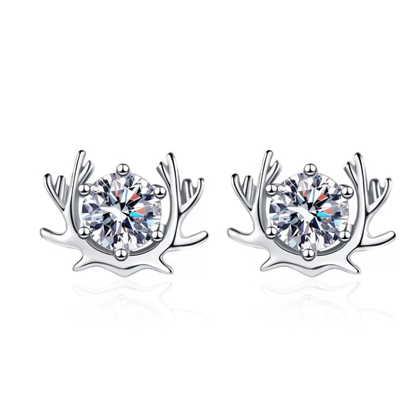 Wholesale 925 Sterling Silver Claw Set Moissanite Earrings With Animal Zodiac Pattern And Electroplating Treatment