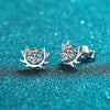 Wholesale 925 Sterling Silver Claw Set Moissanite Earrings With Animal Zodiac Pattern And Electroplating Treatment