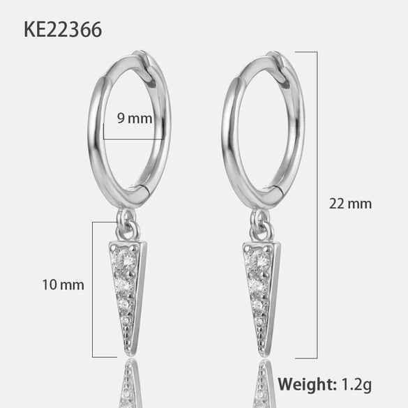 Wholesale Sterling Silver Conical Rivet Long Earring With Geometric Design And Electroplating Treatment For Women