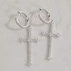 Wholesale 925 Sterling Silver Cross Geometric Patterned Necklace With High Carbon Drill Pendant For Women Electroplated