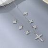 Wholesale 925 Sterling Silver Cross Geometric Patterned Necklace With High Carbon Drill Pendant For Women Electroplated
