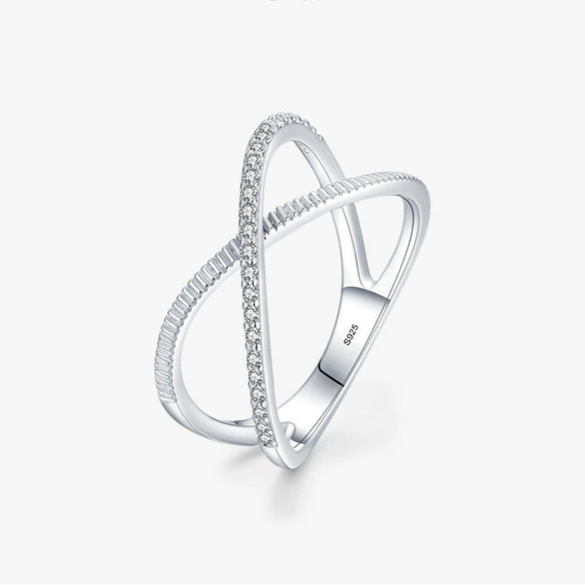 Wholesale 925 Sterling Silver Cross Ring Geometric Style Seiko Design Unisex