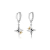 Wholesale 925 Sterling Silver Cross Star Earrings With Electroplating For Female