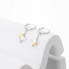 Wholesale 925 Sterling Silver Cross Star Earrings With Electroplating For Female
