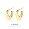 Wholesale 925 Sterling Silver Cshaped Minimalist Geometric Retro Metal Earrings For Women