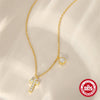 Wholesale 925 Sterling Silver Delicate Flower Cross Geometric Pattern Electroplated Ochain Clavicle Necklace For Women