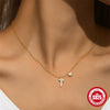 Wholesale 925 Sterling Silver Delicate Flower Cross Geometric Pattern Electroplated Ochain Clavicle Necklace For Women