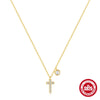 Wholesale 925 Sterling Silver Delicate Flower Cross Geometric Pattern Electroplated Ochain Clavicle Necklace For Women