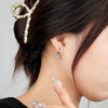Wholesale 925 Sterling Silver Devil's Eye Earrings With Microinlaid Zircon Retro Geometric Style Electroplated For Women
