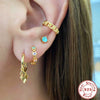 Wholesale 925 Sterling Silver Devil's Eye Glue Enamel Geometric Dripping Oil Earrings For Women