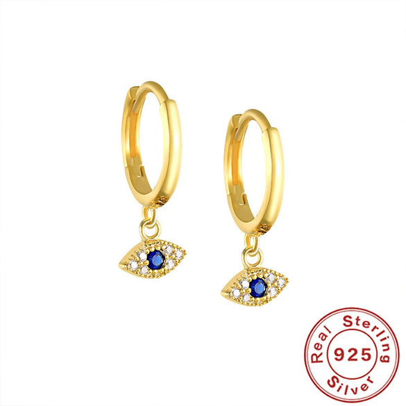 Wholesale 925 Sterling Silver Devil's Eye Love Palm Diamond Earrings With Geometric Design For Women