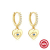 Wholesale 925 Sterling Silver Devil's Eye Love Palm Diamond Earrings With Geometric Design For Women