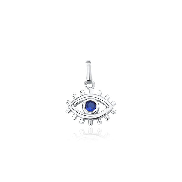 Wholesale 925 Sterling Silver Devil's Eye Necklace With Microinlaid Zircon Geometric Electroplated Pendant For Female