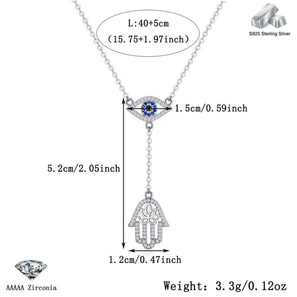 Wholesale 925 Sterling Silver Devil's Eye Necklace With Zircon Inlay Electroplated