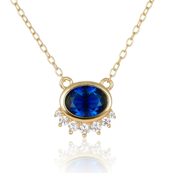 Wholesale 925 Sterling Silver Devil's Eye Necklace With Zircon Inlay Electroplated