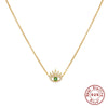 Wholesale 925 Sterling Silver Devil's Eye Necklace With Zircon Inlay Electroplated