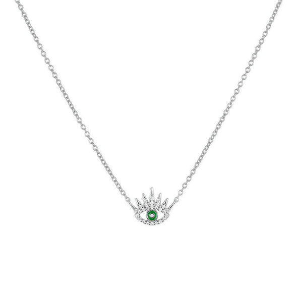 Wholesale 925 Sterling Silver Devil's Eye Necklace With Zircon Inlay Electroplated