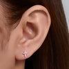 Wholesale 925 Sterling Silver Diamond Cross Cartilage Piercing Earrings For Women
