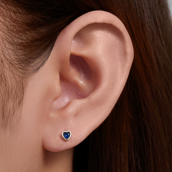 Wholesale 925 Sterling Silver Diamond Heartshaped Piercing Earrings For Women