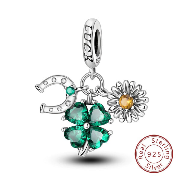 Wholesale 925 Sterling Silver Diy Accessories With Fourleaf Clover Life Tree Hummingbird Lily Orchid Beads Star Sister Pendant In Original Design With Dripping Oil Processing
