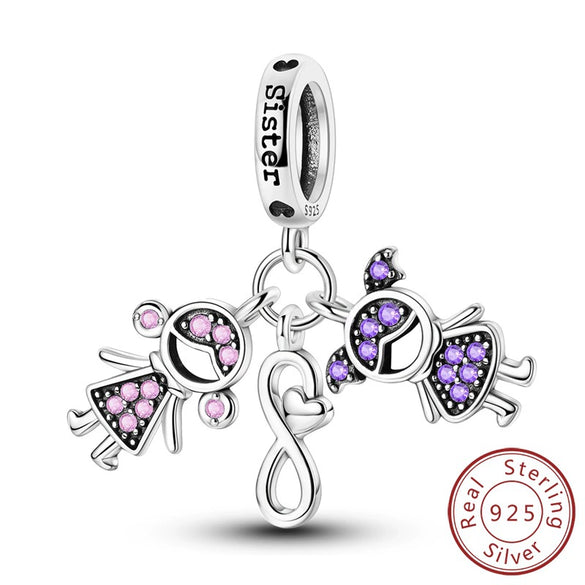 Wholesale 925 Sterling Silver Diy Accessories With Fourleaf Clover Life Tree Hummingbird Lily Orchid Beads Star Sister Pendant In Original Design With Dripping Oil Processing