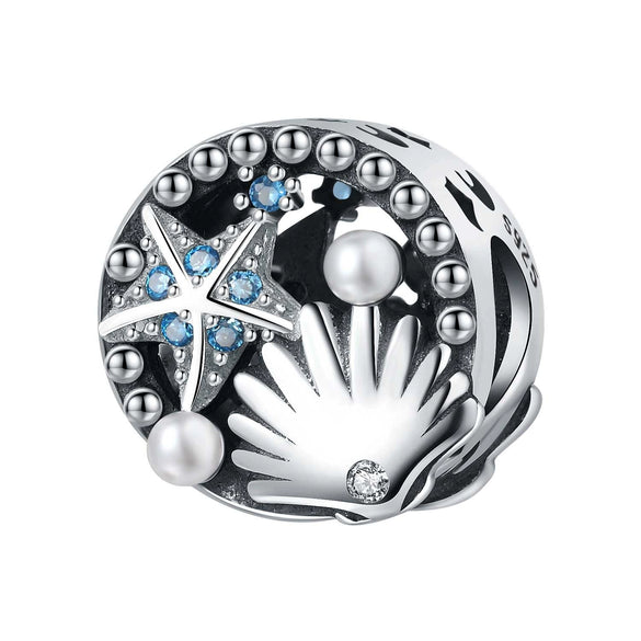 Wholesale 925 Sterling Silver Diy Accessories With Jellyfish Shell Starfish Coral Elements And Dripping Oil Design For Women
