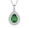 Wholesale 925 Sterling Silver Drop Shape Gem Pendant Necklace With Diamond Design For Women