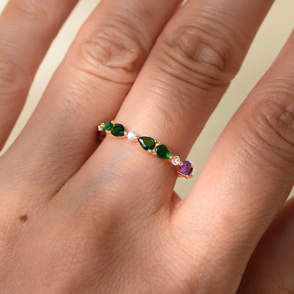 Wholesale 925 Sterling Silver Drop Shape Zircon Ring For Women With Diamond Design