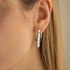 Wholesale 925 Sterling Silver Earrings Niche Design Natural Freshwater Pearl Geometric Electroplated Jewelry