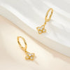 Wholesale 925 Sterling Silver Earrings With Diamond And Fourleaf Clover Flower Pattern Electroplated For Women