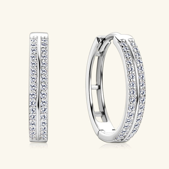 Wholesale Sterling Silver Earrings With Moissanite And Geometric Design Electroplated