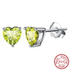 Wholesale 925 Sterling Silver Electroplated Heart Zircon Earrings Unisex