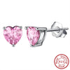 Wholesale 925 Sterling Silver Electroplated Heart Zircon Earrings Unisex