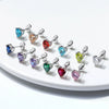 Wholesale 925 Sterling Silver Electroplated Heart Zircon Earrings Unisex