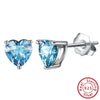 Wholesale 925 Sterling Silver Electroplated Heart Zircon Earrings Unisex