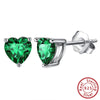 Wholesale 925 Sterling Silver Electroplated Heart Zircon Earrings Unisex