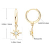 Wholesale 925 Sterling Silver Electroplated 18K Gold Sixpointed Star Earrings For Women