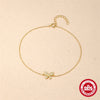 Wholesale 925 Sterling Silver Fashion Casual Butterfly Spliced Anklet With Animal Pattern For Women