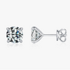 Wholesale 925 Sterling Silver Fashion Elegant Fragrant Style Geometric Fourclaw Diamond Earrings For Women