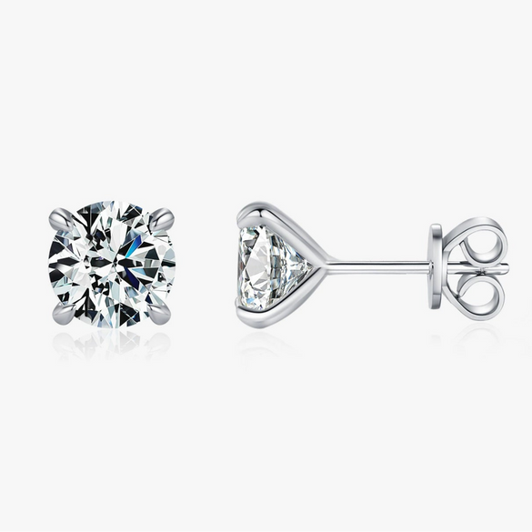 Wholesale 925 Sterling Silver Fashion Elegant Fragrant Style Geometric Fourclaw Diamond Earrings For Women