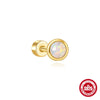 Wholesale 925 Sterling Silver Fashion Opal Earrings Flat Back Piercing Geometric Design Set With Gems For Women
