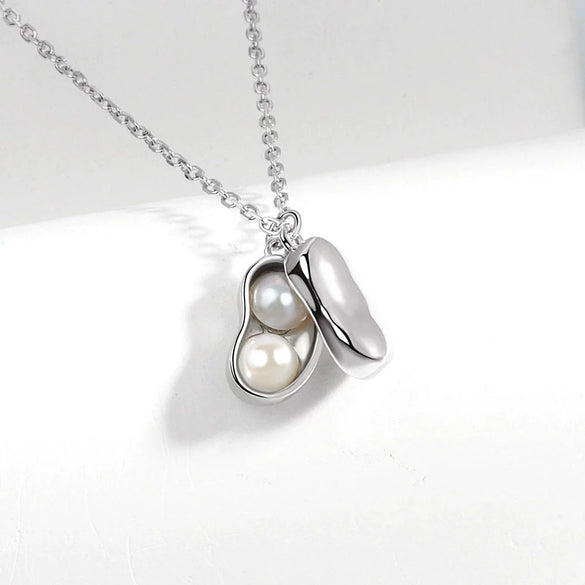 Wholesale 925 Sterling Silver Fashion Pearl Pod Pendant Necklace For Women With Electroplating