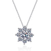 Wholesale 925 Sterling Silver Female Sunflower Moissanite Clavicle Chain Neck Chain With Pt950 Gold Electroplating