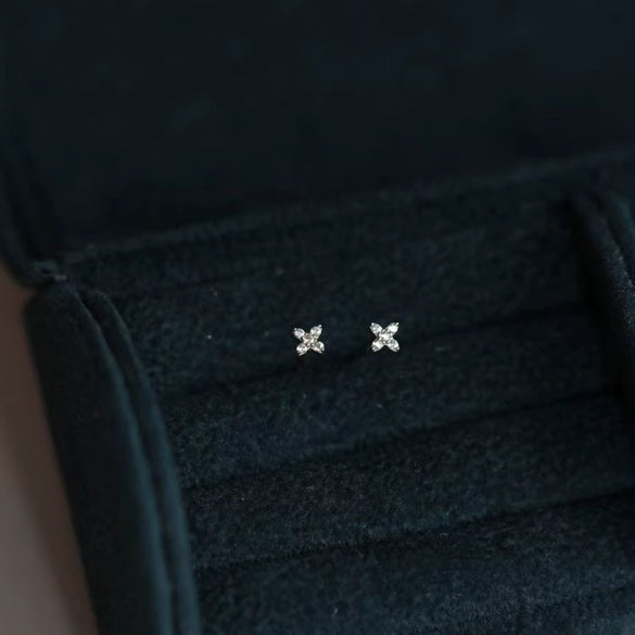 Wholesale 925 Sterling Silver Floral Cross Women's Earrings