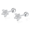 Wholesale 925 Sterling Silver Flower Earrings With Diamond Petals And Piercing Screw Design For Women
