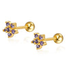 Wholesale 925 Sterling Silver Flower Earrings With Diamond Petals And Piercing Screw Design For Women
