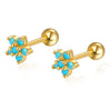 Wholesale 925 Sterling Silver Flower Earrings With Diamond Petals And Piercing Screw Design For Women